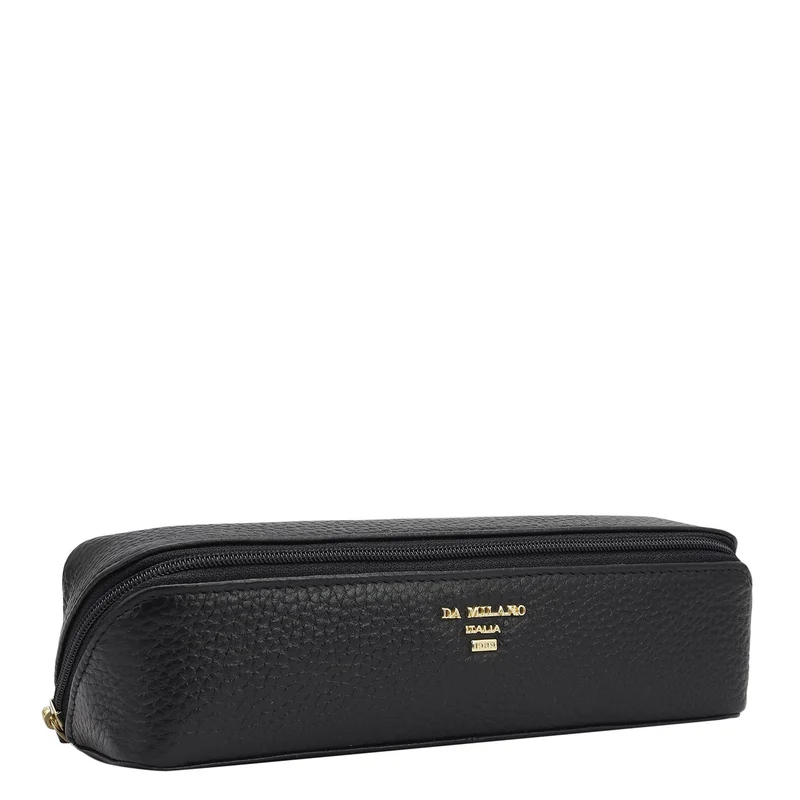 Da Milano Black Wax Leather Multi Pouch - Black  | Best Price UAE